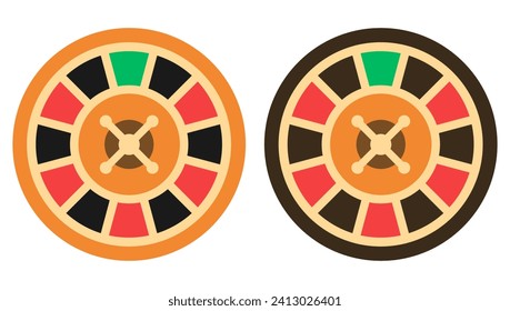 Ruleta. Rueda de la ruleta del casino. Clipart vector aislado en fondo blanco.