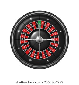 Roulette wheel. Casino roulette wheel. Vector clipart isolated on white background.