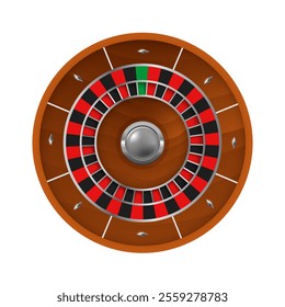 Roulette wheel. Casino roulette wheel. Vector clipart isolated on white background.