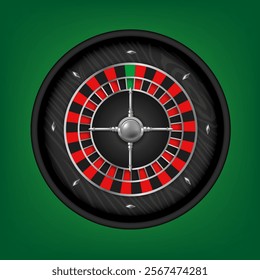 Roulette wheel. Casino roulette wheel. Vector clipart isolated on white background.