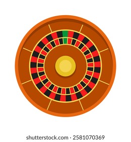 Roulette wheel. Casino roulette wheel. Vector clipart isolated on white background.
