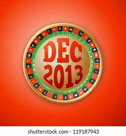 Roulette Wheel Design 2013 Calendar December Vector