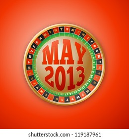 Roulette Wheel Design 2013 Calendar May Vector