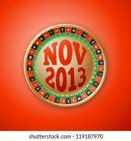 Roulette Wheel Design 2013 Calendar November Vector