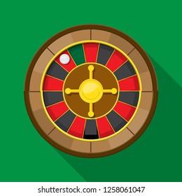 Roulette Wheel Fortune Icon Vector Flat Design.
