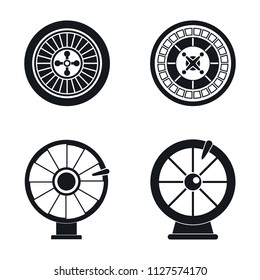 Roulette wheel fortune icons set. Simple illustration of 4 roulette wheel fortune vector icons for web