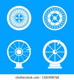 Roulette wheel fortune icons set. Simple illustration of 4 roulette wheel vector icons for web