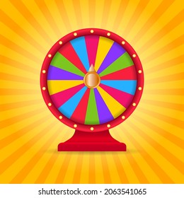 Roulette  wheel fortune  Spinning fortune wheel  Lottery luck  Game jackpot  Big Win  money prize  Casino money game  Game luck playing  Vector illustration 