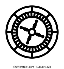 Icono de rueda de ruleta. Diseño de contorno negrita editable. Ilustración vectorial.