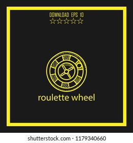 roulette wheel sketch vector icon