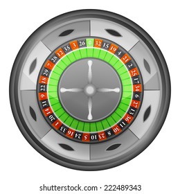roulette wheel in top view vector object illustration