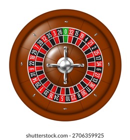 Roulette wheel. Vector 3d clipart isolated on white background.