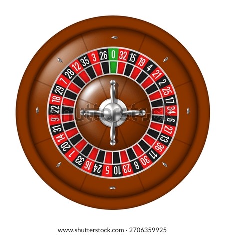 Roulette wheel. Vector 3d clipart isolated on white background.