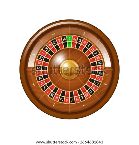 Roulette wheel. Vector 3d illustration isolated on white background.
