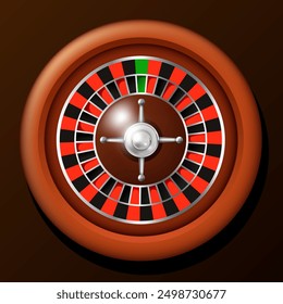 Roulette wheel. Vector clipart isolated on dark background.