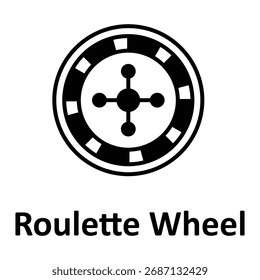 Roulette Wheel Vector Symbol, das leicht geändert oder bearbeitet werden kann
