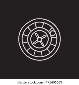 Roulette wheel vector sketch icon isolated on background. Hand drawn Roulette wheel icon. Roulette wheel sketch icon for infographic, website or app. Roulette wheel vector sketch icon isolated on background. Hand drawn Roulette wheel icon. Roulette wheel sketch icon for infographic, website or app.