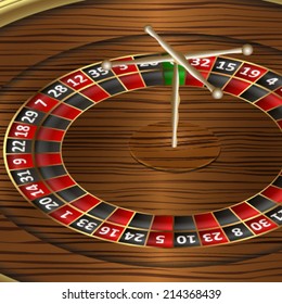 Roulette wooden 3d. Vector illustration.