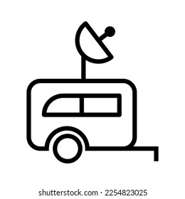 Roulotte icon line isolated on white background. Black flat thin icon on modern outline style. Linear symbol and editable stroke. Simple and pixel perfect stroke vector illustration