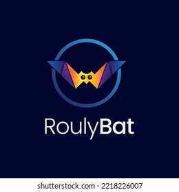 Rouly Bat Logo Gradient Design Concept