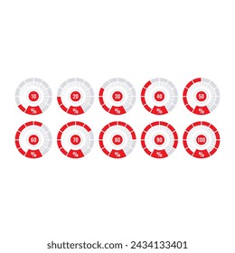 round 10-100 percentile concept. percentiles concept for business, economy, education, press world. ten steps percent concept