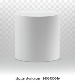 Round 3D geometric shape on gray transparent background
