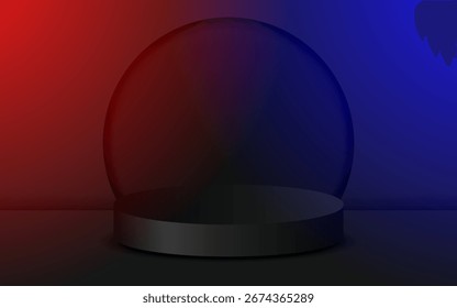 Round 3D Podium in Background, Ideal for Product Display, Mockup, Showroom, and Showcase, Minimalist and Modern Style.
