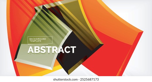 Round 3d shapes, plates background. Creative composition design template
