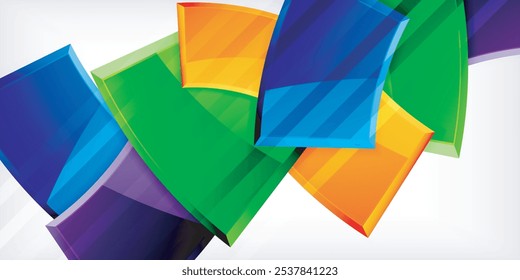 Formas redondas 3d, fondo de placas. Plantilla de diseño de composición creativa