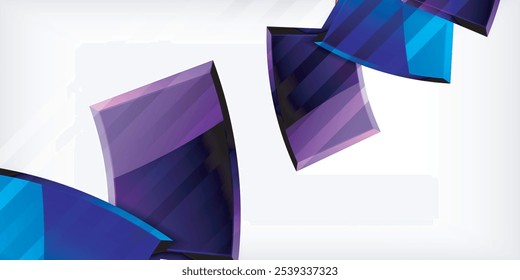 Round 3d shapes, plates background. Creative composition design template
