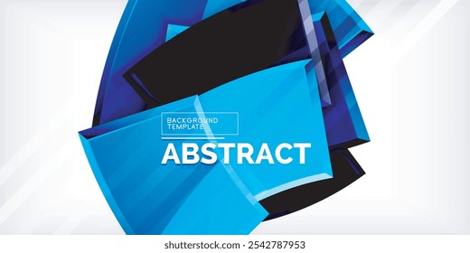 Round 3d shapes, plates background. Creative composition design template