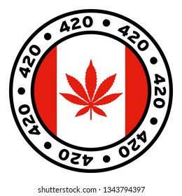 Round 420 Canada Marijuana Flag Clipart