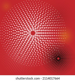 Round 6 background for pop art comic from halftone dots set