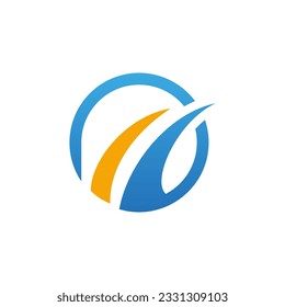 Round abstract arrow curve business logo vector image