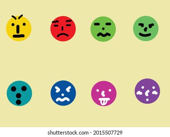 alrededor de la página de caricaturas abstractas varias emociones El estilo dibujado a mano usa dibujos a lápiz. personajes coloridos estilo caricatura diseño plano dibujo mano popular ilustración vectorial
