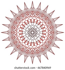 Round abstract circle decorative brown colored Mandala.