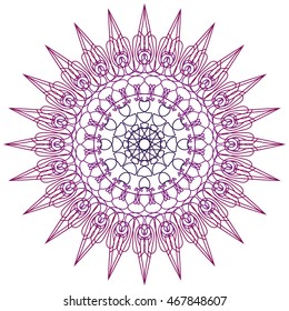 Round abstract circle decorative purple colored Mandala.