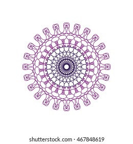 Round abstract circle decorative purple colored Mandala.