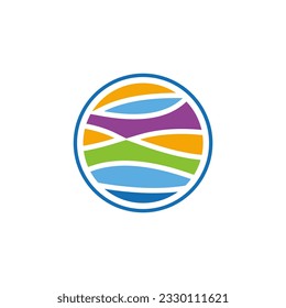 Imagen vectorial del logotipo de arte colorido abstracto redondo
