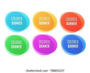 Round abstract colored colorful shape banner icon isolated on white background vector stock illustration.