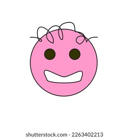 Round abstract comic Faces with various Emotions. Crayon drawing style. Different colorful characters. Cartoon style. Flat design. Hand drawn trendy Vector illustration.