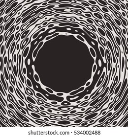 Round abstract curved stripe background. Texture of wood, wavy water surface.  Vector illustration. 