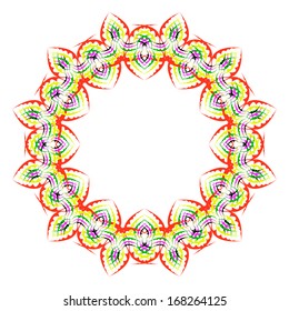 Round abstract decorative pattern. Can be used in textiles, for book design, website background, and also for the design of the objects of interior and exterior. Vector, module