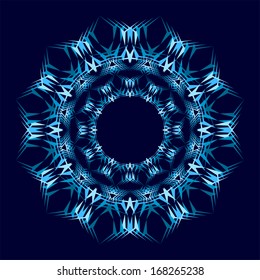Round abstract decorative pattern. Can be used in textiles, for book design, website background, and also for the design of the objects of interior and exterior. Vector, module
