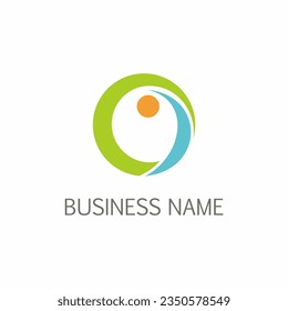 Imagen vectorial del logotipo ecológico abstracto redondo