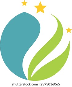 logotipo de estrella ecológica abstracta redonda