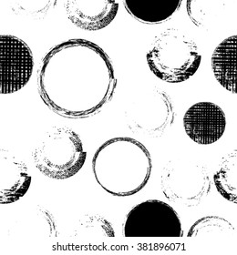 Round Abstract elements.Irregular circles mosaic.Geometric Shapes in Grunge Style . Vintage texture.repeating background. vector illustration..Kids design