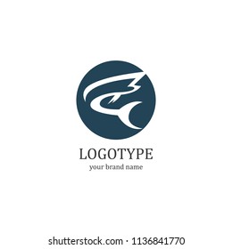 round abstract fish logo