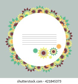 Round abstract floral frame