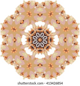 round abstract floral ornament on white background
